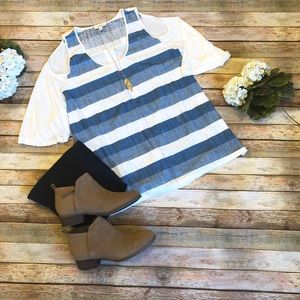 Cold Shoulder Bell Sleeve Top